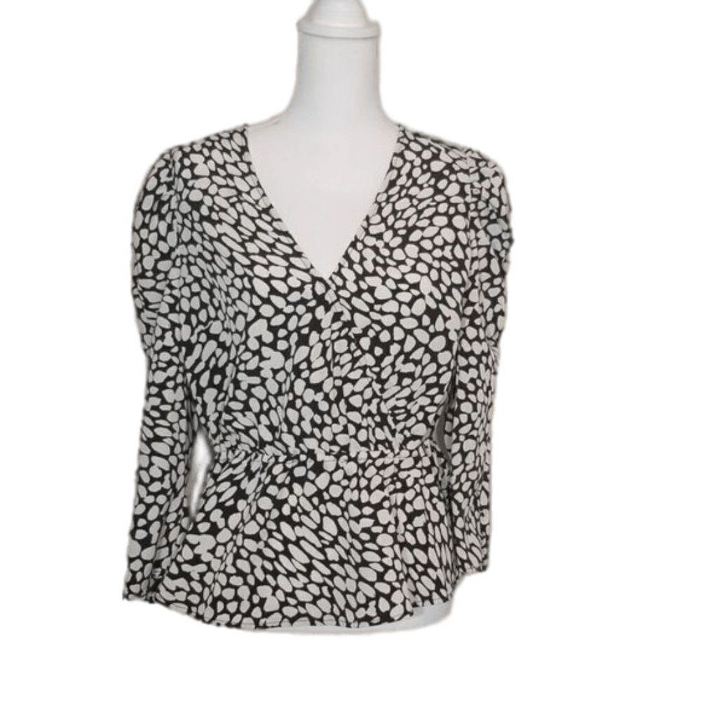 Who What Wear, Elastic Waist/faux wrap, blouse, M